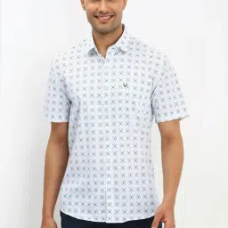 Allen Solly White Slim Fit Floral Print Shirt-picture-33