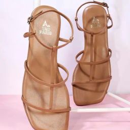 Tao Paris Women's Ankara Brown Back Strap Sandals-image-25