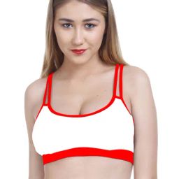 AROUSY White & Red Cotton Bralette Bra-picture-16