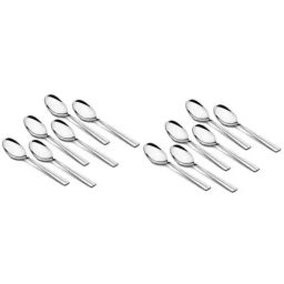 FnS Nile Silver Stainless Steel Dinner Spoons - Set of 12-2