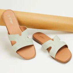 Ginger by Lifestyle Women's Green Slide Sandals-image-81