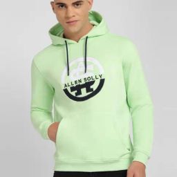 Allen Solly Green Cotton Regular Fit Printed Hooded Sweatshirt-picture-14