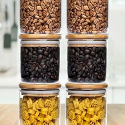 ALLO Transparent Borosilicate Glass Round Jar with Wooden Lid - Set of 6 (300 ml)-21