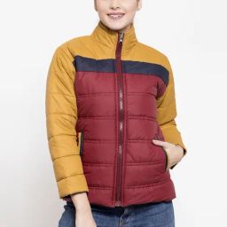 VOXATI Maroon & Yellow Regular Fit Jacket-image-5