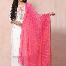 Rangriti Pink Printed Dupatta-image-30