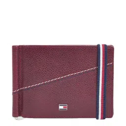Tommy Hilfiger Adriel Maroon Casual Leather Money Clip Wallet for Men-35