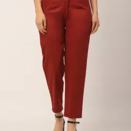 Rigo Maroon Regular Fit Flat Front Trousers-image-27