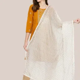 Dupatta Bazaar White Printed Dupatta-image-64