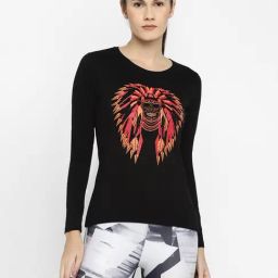 Appulse Black Printed Slim Fit Cotton T-Shirt-image-87