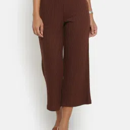 Office & You Brown Mid Rise Palazzos-image-52