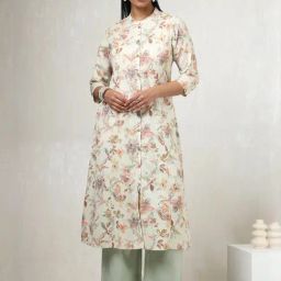 Soch Cream Linen Floral Print Kurta-31