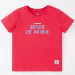 Ed-a-Mamma Kids Red Cotton Printed T-Shirt-picture-29