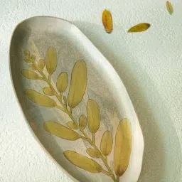 Ellementry Wisteria Yellow Small Dessert Platter-36