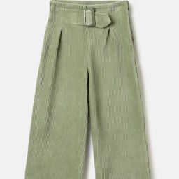 United Colors of Benetton Green Cotton Blend Regular Textured Trousers-image-17