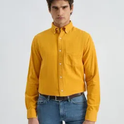 GANT Yellow Regular Fit Solid Shirt-picture-23