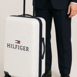 TOMMY HILFIGER White Mckinley Textured Large Hard Sided Checked Luggage-42