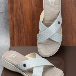 Carlton London Women's Grey Cross Strap Sandals-picture-34