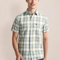 U.S. Polo Assn. Green Linen Regular Fit Checks Shirt-picture-23