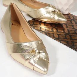 Carlton London Women's Gold Flat Ballets-image-7