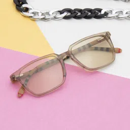 Ted Smith Unisex Light Brown Wayfarer Premium Acetate Sunglasses With Polarised Lens-image-15