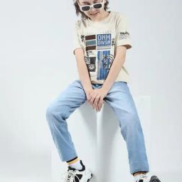 Monte Carlo Boys Beige Printed Regular Fit T-Shirt-image-58