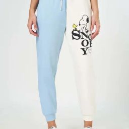 Honey by Pantaloons Blue & White Color-Block Joggers-picture-10