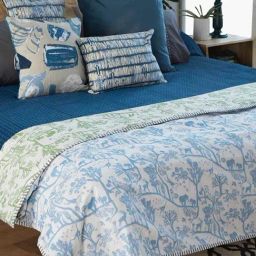 Creatures Of Canopy Mulmul And Flannel Soft Blue Double Dohar-27