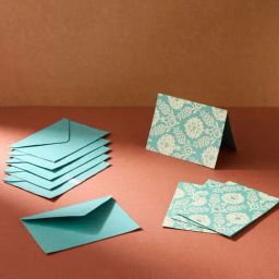 Fabindia Home Teal Paper Printed Sarkhaab Gift Card - Set of 6-12