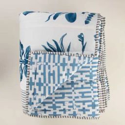 Freedom Tree Montane Cotton Cambric Blue Double Quilt-42