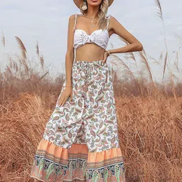 Routes by All About You Printed A-Line Midi Skirt-image-35
