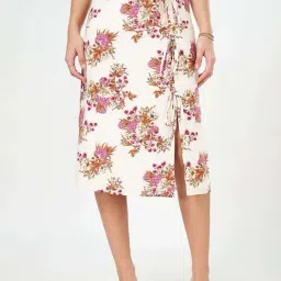 Honey by Pantaloons White & Pink Printed Skirt-image-93