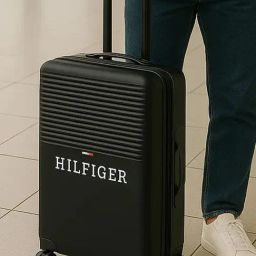 TOMMY HILFIGER Black Mckinley Textured Medium Hard Sided Checked Luggage-44