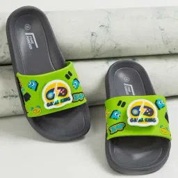 Fame Forever by Lifestyle Kids Green & Grey Casual Slides-picture-2
