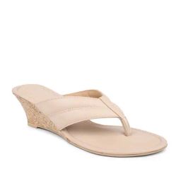 Design Crew Women's Beige Thong Wedges-image-33