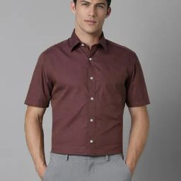 Louis Philippe Brown Cotton Regular fit Texture Formal Shirt-picture-48