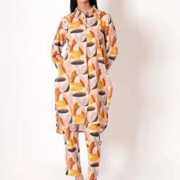 Kameez by Pooja Multicolor Geometric Print Cotton Co-ord Set (Set of 2)-picture-19