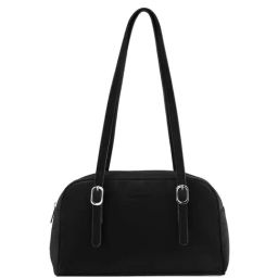 Fastrack Black Faux Leather Solid Shoulder Handbag-image-102