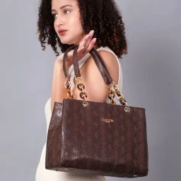 Carlton London Brown Animal Effect Medium Handbag-image-16