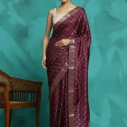 Jaipur Kurti Purple Woven Saree With Unstitched Blouse-image-95
