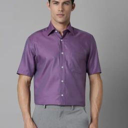 Louis Philippe Purple Cotton Regular fit Print Formal Shirt-picture-38