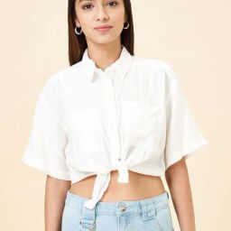 Coolsters by Pantaloons Girls Bright White Solid Casual Tops & Tees-picture-38