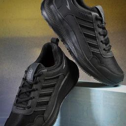 Asian Men's Charcoal Black Running Shoes-picture-21