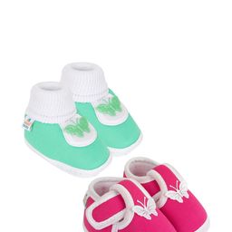 NESKA MODA 12 To 18 Month Non Slip Baby Boys & Baby Girls Pack of 2 Pair Cotton Butterfly Booties-23