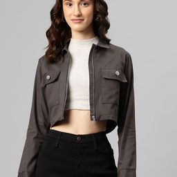 Popnetic Pure Cotton Crop Tailored Jacket-image-90