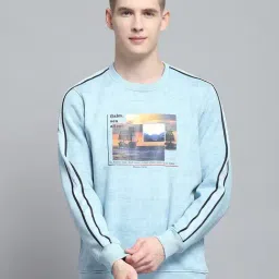 Monte Carlo Blue Regular Fit Printed Sweatshirt-image-79