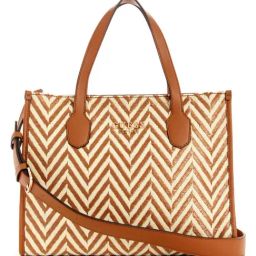 GUESS Cognac SILVANA Embroidered Medium Tote-image-2