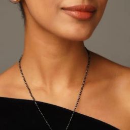 Abdesigns Silver American Diamond Studded & Beaded Minimal Mangalsutras-29