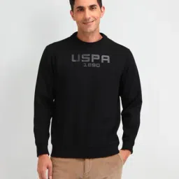 U.S. Polo Assn. Denim Co. Black Cotton Regular Fit Logo Printed Sweatshirt-picture-8