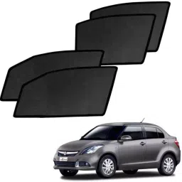 Auto Pearl Side Window Sun Shade Cover for Maruti Suzuki Swift Dzire New (Black)-45