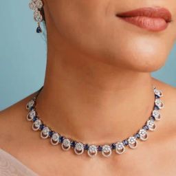 Abdesigns Silver Statement Necklace & Earring Set-image-58